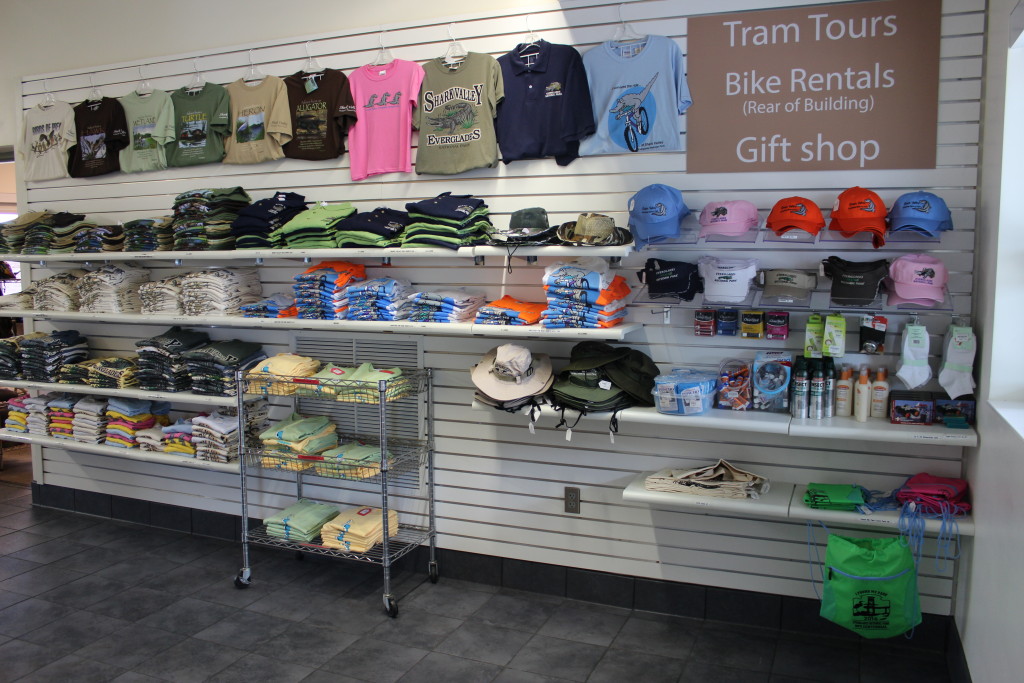Beautiful Shark Valley Clothing displayed in the Shark Valley Tram Tours gift shop
