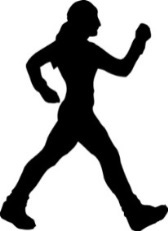 silhouette of girl walking
